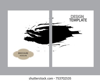 Vintage Set Of Different Grunge Textured Brochures . Black and White Patterns in Grungy Style .
