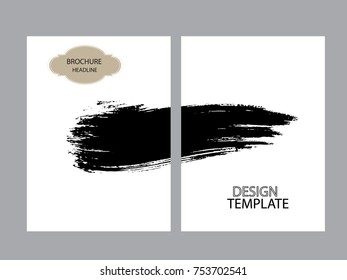Vintage Set Of Different Grunge Textured Brochures . Black and White Patterns in Grungy Style .
