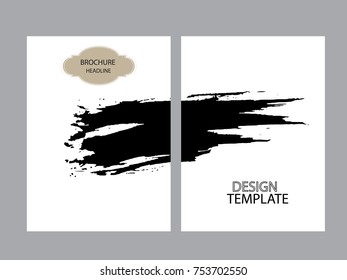 Vintage Set Of Different Grunge Textured Brochures . Black and White Patterns in Grungy Style .
