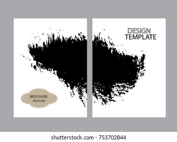Vintage Set Of Different Grunge Textured Brochures . Black and White Patterns in Grungy Style .
