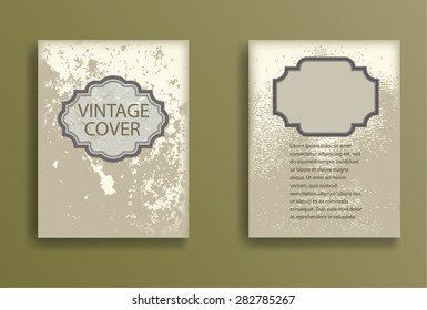 Vintage Set Of Different Textured Brochures and Retro Design Elements.