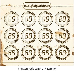 Vintage set of digital timers
