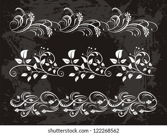 vintage set of elegant flower  borders
