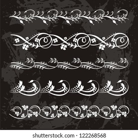 vintage set of elegant flower  borders