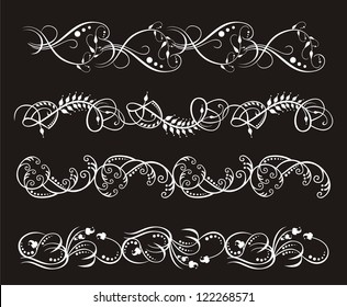 vintage set of elegant flower  borders