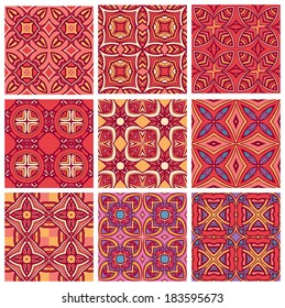 Vintage set elements for seamless vector patterns