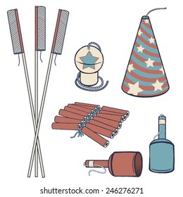 Vintage set of fireworks