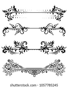 Vintage set. Floral elements for design monograms, invitations, frames, menus and labels. Graphic design of the website, cafes, boutiques, hotels. Vector illustration on white background.