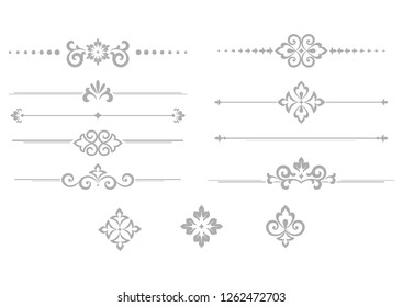 Vintage set. Floral elements for design monograms, invitations, frames, menus and labels. Graphic design of the website, cafes, boutiques, hotels, wedding invitations.