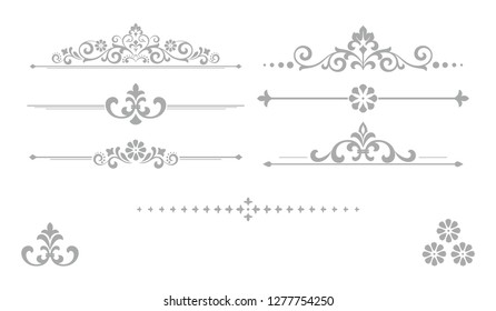 Vintage set. Floral elements for design monograms, invitations, frames, menus and labels. Graphic design of the website, cafes, boutiques, hotels, wedding invitations.