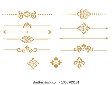 Vintage set. Floral elements for design monograms, invitations, frames, menus and labels. Graphic design of the website, cafes, boutiques, hotels, wedding invitations.