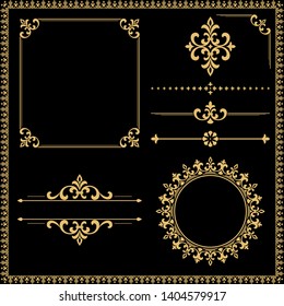 Vintage Set. Floral elements for design monograms, invitations, frames, menus and labels. Graphic design of the website, cafes, boutiques, hotels, wedding invitations.