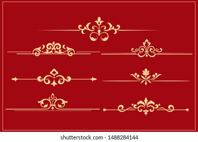 Vintage set. Floral elements for design monograms, invitations, frames, menus and labels. Graphic design of the website, cafes, boutiques, hotels, wedding invitations.