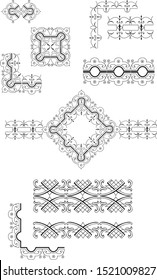 Vintage set. Floral elements for design invitations, frames, menus and labels. Graphic design of the site, cafes, boutiques, hotels, invitations for weddings, anniversaries, engagements, letters