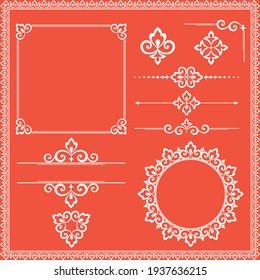 Vintage Set. Floral elements for design monograms, invitations, frames, menus and labels. Graphic design of the website, cafes, boutiques, hotels, wedding invitations.