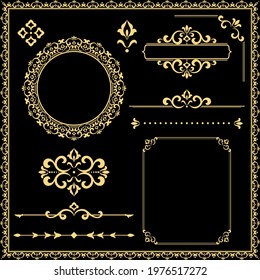 Vintage Set. Floral elements for design monograms, invitations, frames, menus and labels. Graphic design of the website, cafes, boutiques, hotels, wedding invitations.