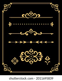 Vintage set. Floral elements for design monograms, invitations, frames, menus and labels. Graphic design of the website, cafes, boutiques, hotels, wedding invitations.
