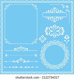 Conjunto de cosechas. Elementos florales para monogramas de diseño, invitaciones, marcos, menús y etiquetas. Diseño gráfico del sitio web, cafés, boutiques, hoteles, invitaciones a bodas.