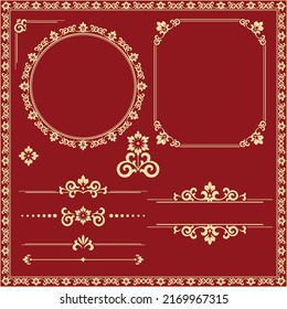 Vintage Set. Blumenelemente für Design-Monogramme, Einladungen, Rahmen, Menüs und Etiketten. Grafisches Design der Website, Cafes, Boutiquen, Hotels, Hochzeitseinladungen.