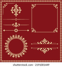 Conjunto de cosechas. Elementos florales para monogramas de diseño, invitaciones, marcos, menús y etiquetas. Diseño gráfico del sitio web, cafés, boutiques, hoteles, invitaciones a bodas.