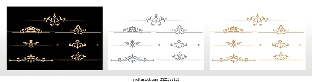 Vintage set. Floral elements for design monograms, invitations, frames, menus and labels. Graphic design of the website, cafes, boutiques, hotels, wedding invitations..