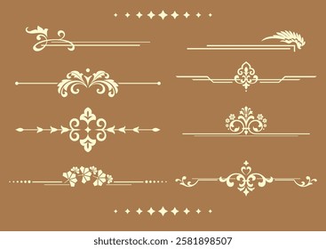 Vintage set. Floral elements for design monograms, invitations, frames, menus and labels. Graphic design of the website, cafes, boutiques, hotels, wedding invitations.