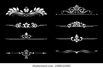 Vintage set. Floral elements for design monograms, invitations, frames, menus and labels. Graphic design of the website, cafes, boutiques, hotels, wedding invitations.
