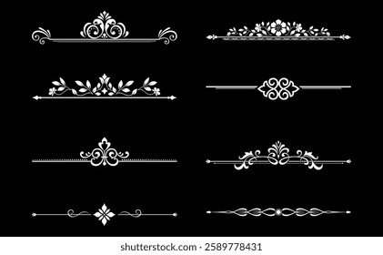 Vintage set. Floral elements for design monograms, invitations, frames, menus and labels. Graphic design of the website, cafes, boutiques, hotels, wedding invitations.