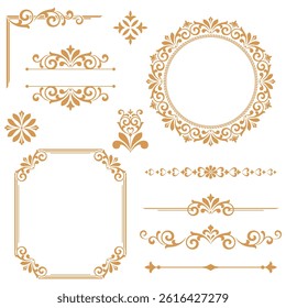 Vintage Set. Floral elements for design monograms, invitations, frames, menus and labels. Graphic design of the website, cafes, boutiques, hotels, wedding invitations.
