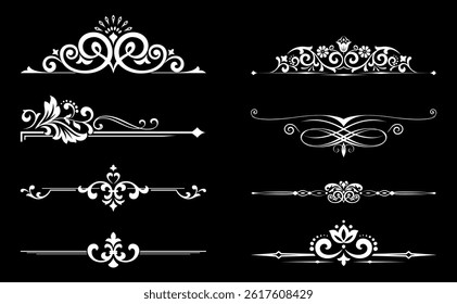 Vintage set. Floral elements for design monograms, invitations, frames, menus and labels. Graphic design of the website, cafes, boutiques, hotels, wedding invitations.