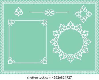 Vintage Set. Floral elements for design monograms, invitations, frames, menus and labels. Graphic design of the website, cafes, boutiques, hotels, wedding invitations.