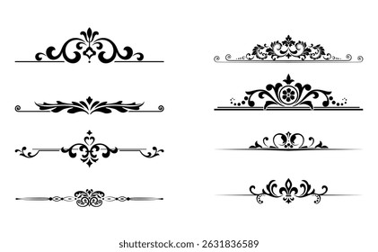 Conjunto vintage. Elementos florais para monogramas de design, convites, quadros, menus e rótulos. Projeto gráfico do site, cafés, boutiques, hotéis, convites de casamento.