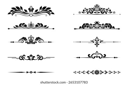 Vintage-Set. Blumenelemente für Design-Monogramme, Einladungen, Rahmen, Menüs und Labels. Grafikdesign der Website, Cafés, Boutiquen, Hotels, Hochzeitseinladungen.
