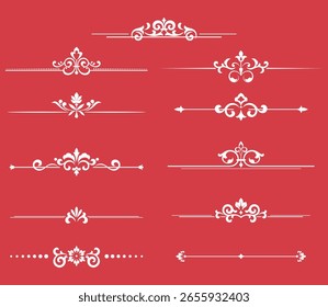 Conjunto de Antiguas. Elementos florales para monogramas de diseño, invitaciones, marcos, menús y rótulos. Diseño gráfico del Sitio web, cafeterías, boutiques, hoteles, invitaciones de boda.