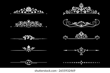 Vintage set. Floral elements for design monograms, invitations, frames, menus and labels. Graphic design of the website, cafes, boutiques, hotels, wedding invitations.