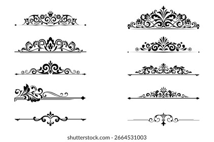 Conjunto vintage. Elementos florais para monogramas de design, convites, quadros, menus e rótulos. Projeto gráfico do site, cafés, boutiques, hotéis, convites de casamento.