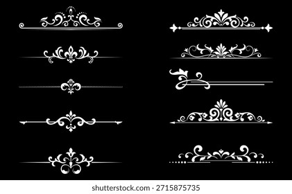 Conjunto vintage. Elementos florais para monogramas de design, convites, quadros, menus e rótulos. Projeto gráfico do site, cafés, boutiques, hotéis, convites de casamento.