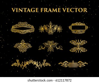Vintage Set. Floral elements for design monograms, invitations, frames, menus and labels. Graphic design of the website, cafes, boutiques, hotels, wedding invitations.