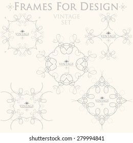 Vintage Set of frames high-quality symmetric patterns templates for design patterns and textures and print vector