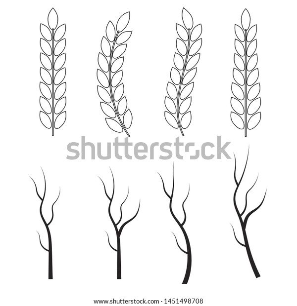 Vintage set of hand drawn tree branches.\
Vector tree branches\
silhouette