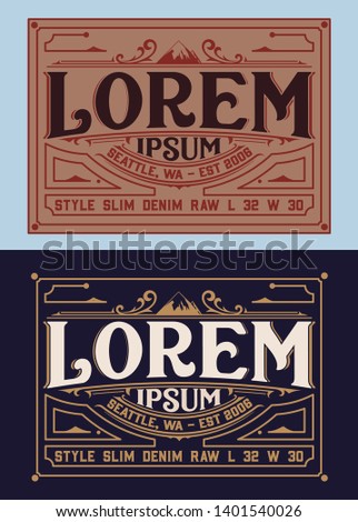 Vintage set of jeans labels