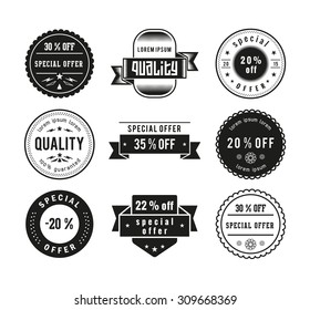vintage set of label design