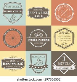 Vintage set of labels for bicycle company