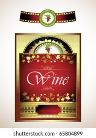 Vintage set, labels for red wine