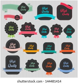 vintage set of labels and ribbons