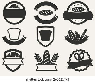 Vintage set of logos of bread and bakery. Vector illustration