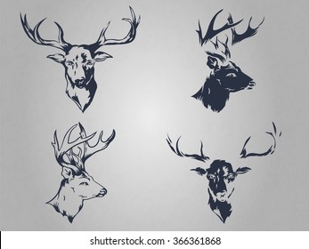 Vintage set logotype wild nature
