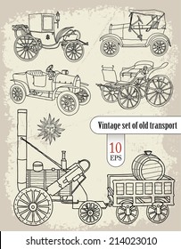 vintage set. old transport