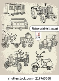 vintage set. old transport