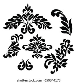 Vintage SET  ornament retro pattern antique style acanthus. Decorative design element filigree calligraphic vector. You can use for a greeting card .